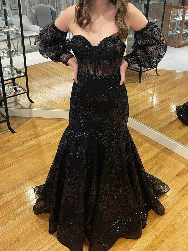 Black Light Blue Lace Mermaid Prom Dresses, Black Light Blue Lace Mermaid Formal Evening Dresses Turtleneck Warm Winter Black Light Blue Lace Mermaid Prom Dresses, Black Light Blue Lace Mermaid Formal Evening Dresses Turtleneck Warm Winter
