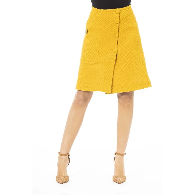 Jacob Cohen Yellow Wool Women Skirt chiffon skirt lightweight