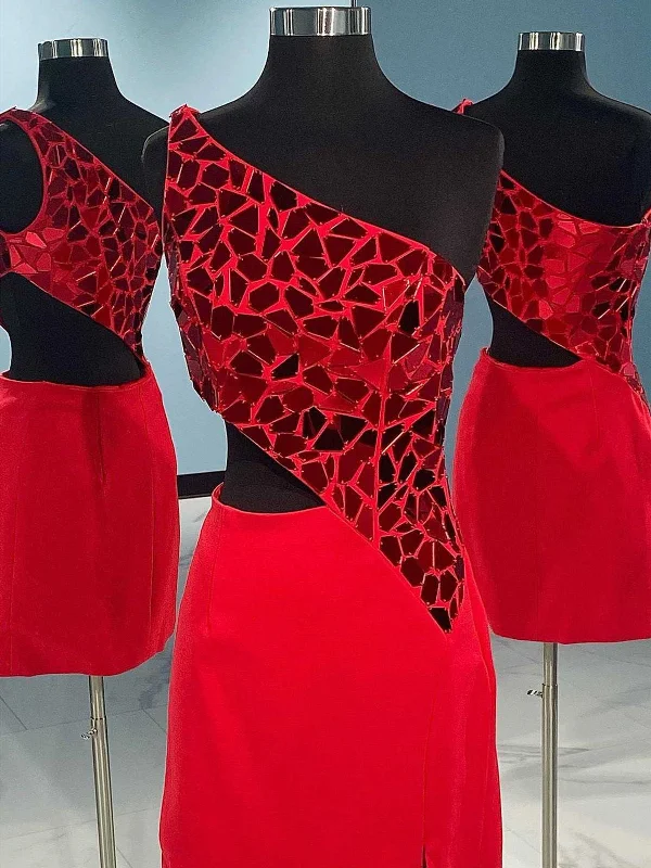 One Shoulder Short Red Blue Prom Dresses, One Shoulder Short Red Blue Formal Homecoming Dresses Tunics Canvas sturdy One Shoulder Short Red Blue Prom Dresses, One Shoulder Short Red Blue Formal Homecoming Dresses Tunics Canvas sturdy