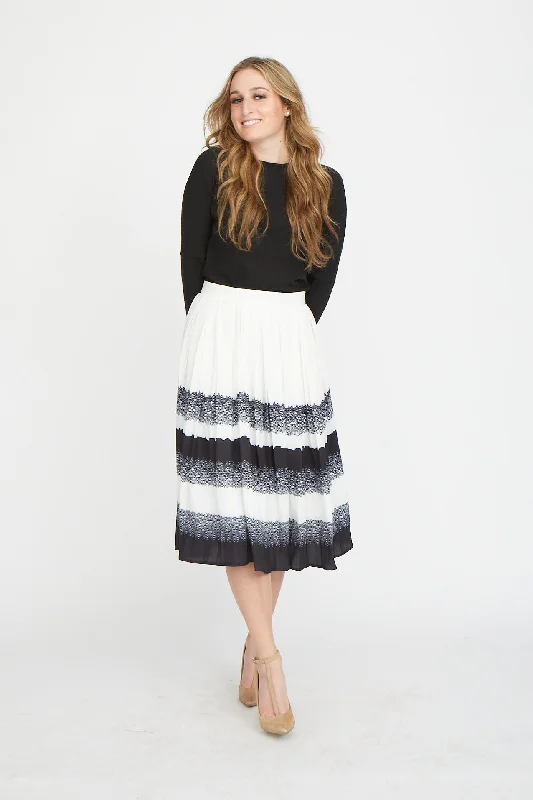 Pascal Crepe Skirt With Black Print silk skirt elegant