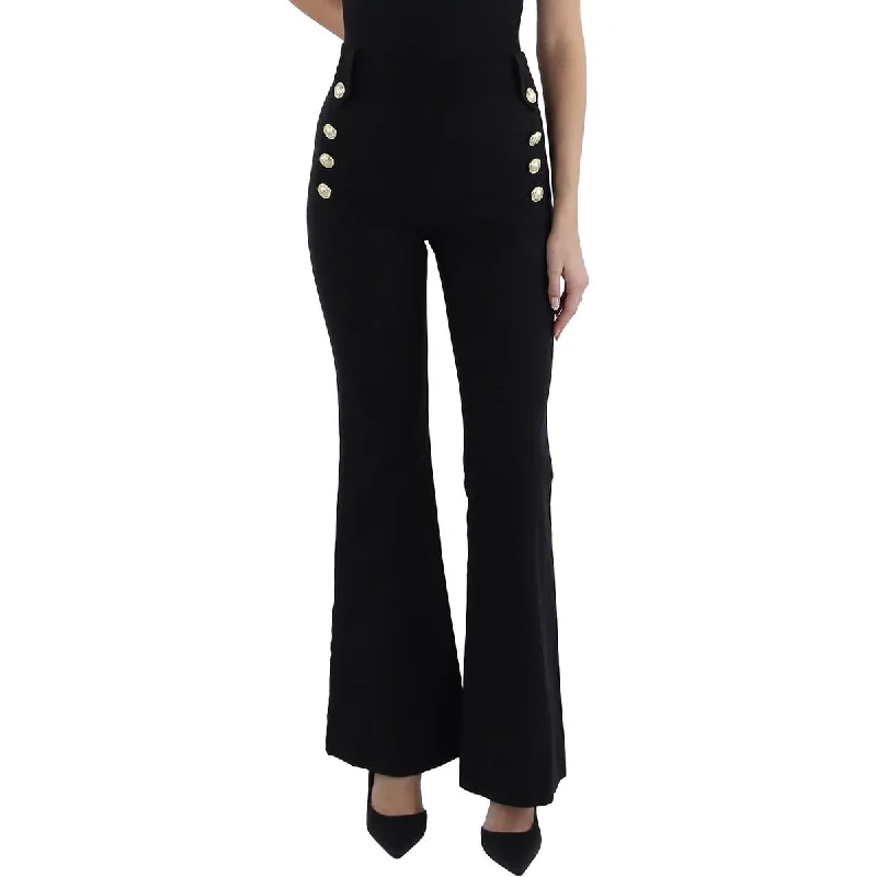 Derek Lam 10 Crosby Womens Robertson High Rise Sailor Flared Pants Wide-Legged Palazzos