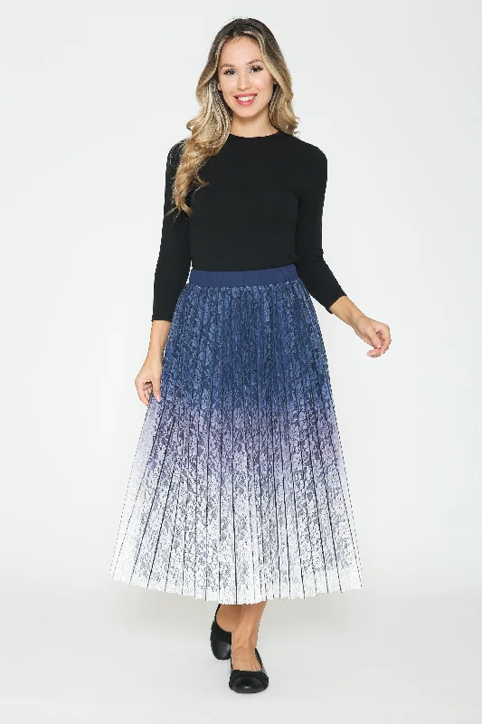 Ivee Lace Ombre Midi Skirt wool skirt sturdy