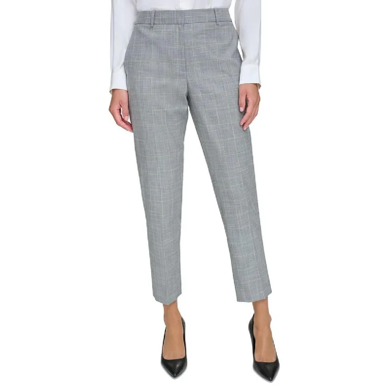 DKNY Womens Ankle Pants Mid Rise Relaxed High-Waist Trousers