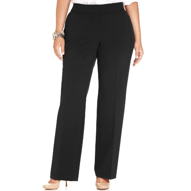 JM Collection Womens Plus Straight Leg Pants Relaxed Casual Leggings