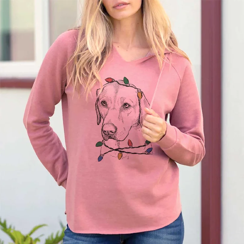 Christmas Lights Braxton the Yellow Lab - Cali Wave Hooded Sweatshirt Hoodie with Cuffed Sleeves Snug Secure Christmas Lights Braxton the Yellow Lab - Cali Wave Hooded Sweatshirt Hoodie with Cuffed Sleeves Snug Secure