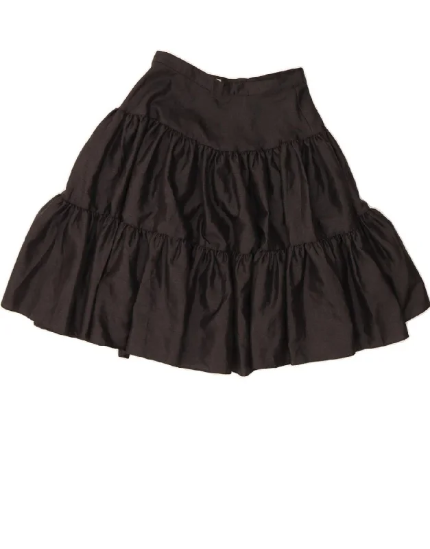 MEXX Womens Tiered Skirt IT 36 XS W24 Black Polyester velvet skirt glossy