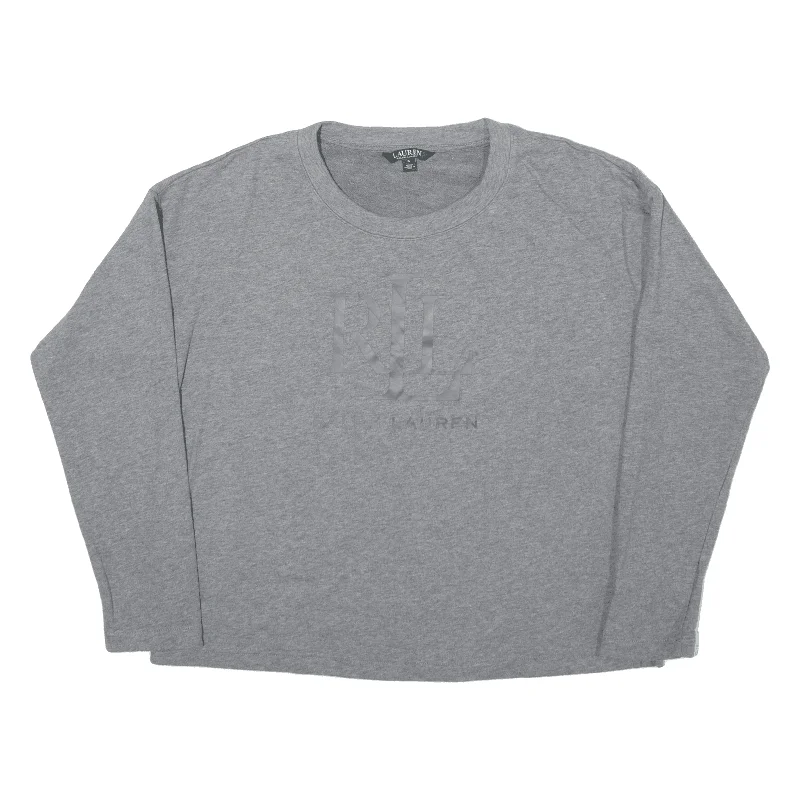 LAUREN RALPH LAUREN Sweatshirt Grey Womens S Hoodie with Puffed Sleeves Voluminous Trendy LAUREN RALPH LAUREN Sweatshirt Grey Womens S Hoodie with Puffed Sleeves Voluminous Trendy