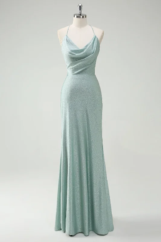 Sage Mermaid Spaghetti Straps Ruched Long Prom Dress with Lace Up Back Tunics Formal black Sage Mermaid Spaghetti Straps Ruched Long Prom Dress with Lace Up Back Tunics Formal black