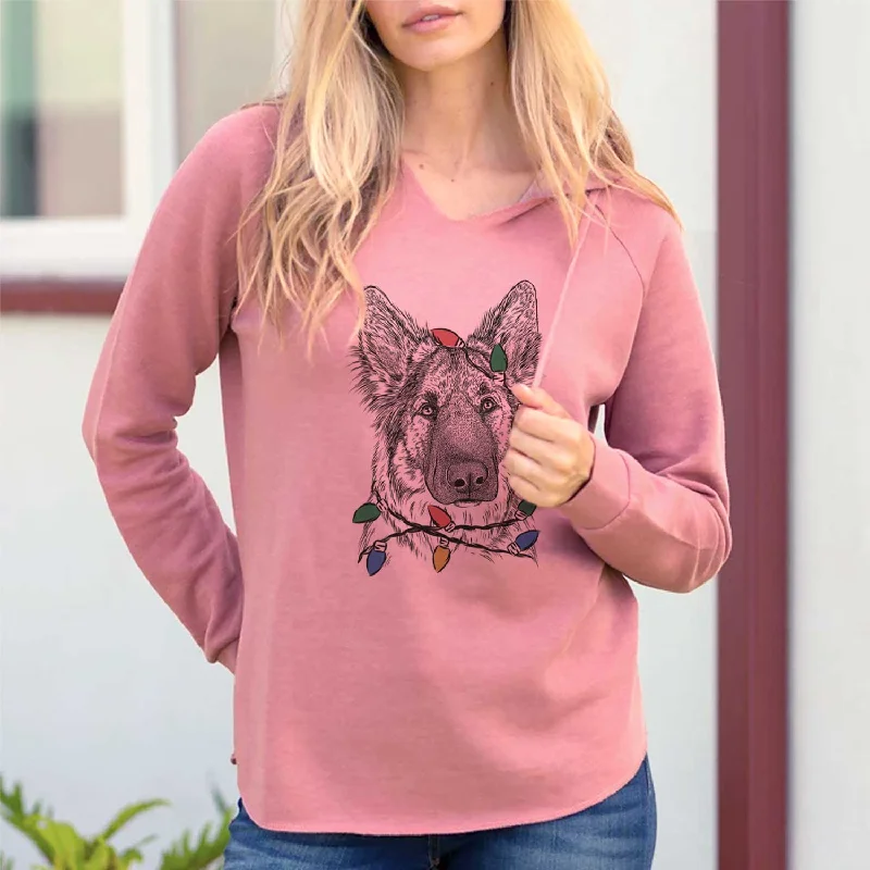 Christmas Lights Geddy the Shiloh Shepherd - Cali Wave Hooded Sweatshirt Hoodie with Pattern Geometric Abstract Christmas Lights Geddy the Shiloh Shepherd - Cali Wave Hooded Sweatshirt Hoodie with Pattern Geometric Abstract