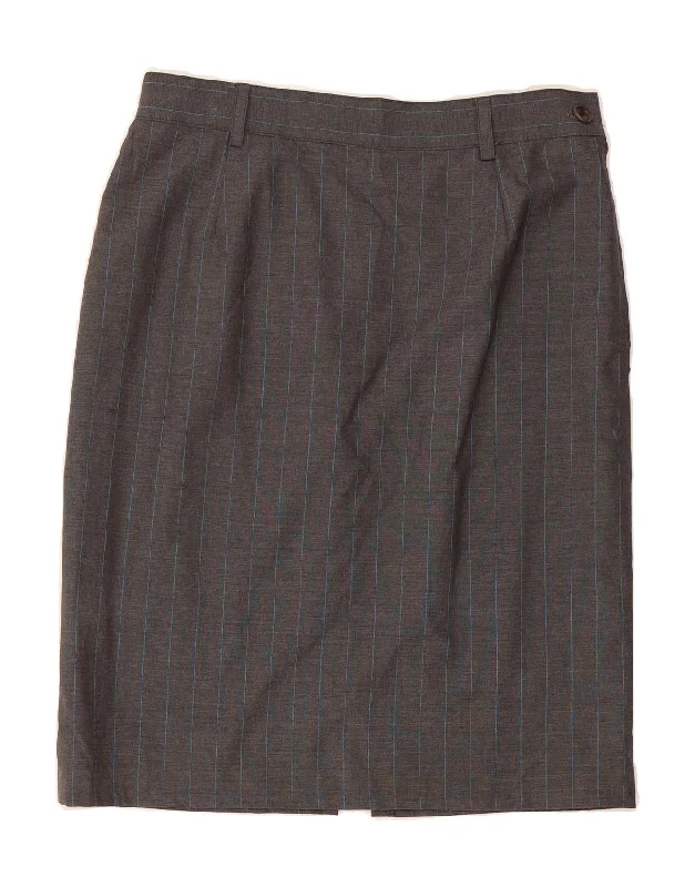 ICEBERG Womens Straight Skirt W30 Medium Grey Striped lace skirt feminine