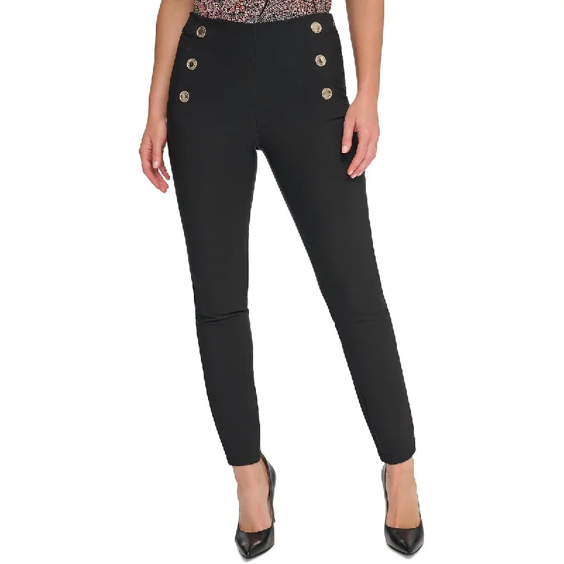 Tommy Hilfiger Womens High Waisted Side Zipper High-Waisted Pants Classic Straight Pants Tommy Hilfiger Womens High Waisted Side Zipper High-Waisted Pants Classic Straight Pants