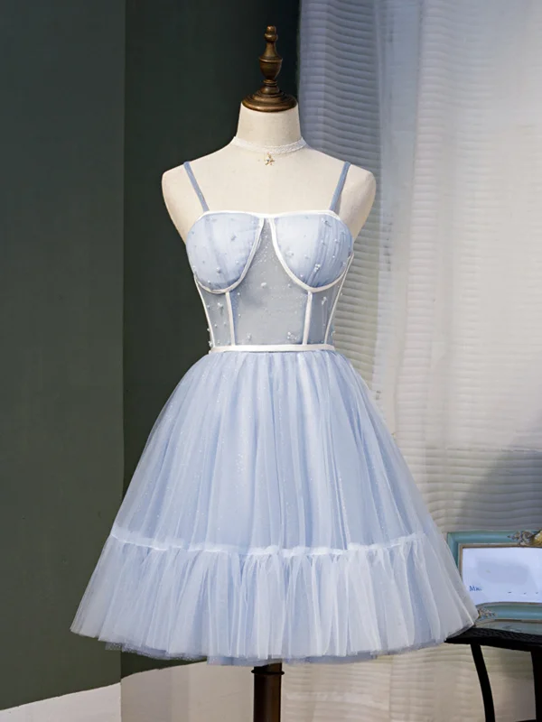Short Blue Tulle Prom Dresses, Short Blue Graduation Homecoming Dresses Tunics Designer luxury Short Blue Tulle Prom Dresses, Short Blue Graduation Homecoming Dresses Tunics Designer luxury