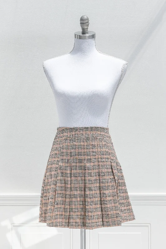 Elisa Plaid Mini Skirt chiffon skirt floaty