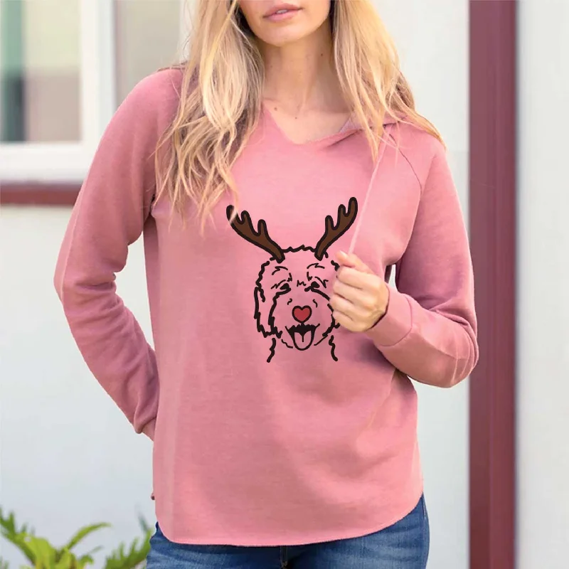 Red Nose Goldendoodle 2 - Cali Wave Hooded Sweatshirt Hoodie with Hem Patch Decorative Personalized Red Nose Goldendoodle 2 - Cali Wave Hooded Sweatshirt Hoodie with Hem Patch Decorative Personalized
