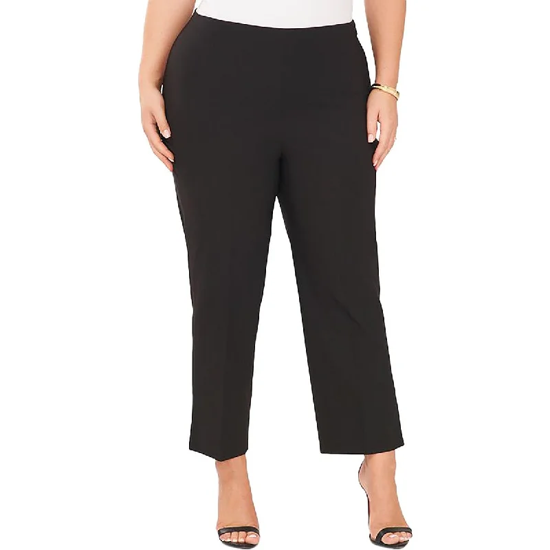 Vince Camuto Womens Plus High Rise Cropped Straight Leg Pants Slim-Fit Khaki Pants
