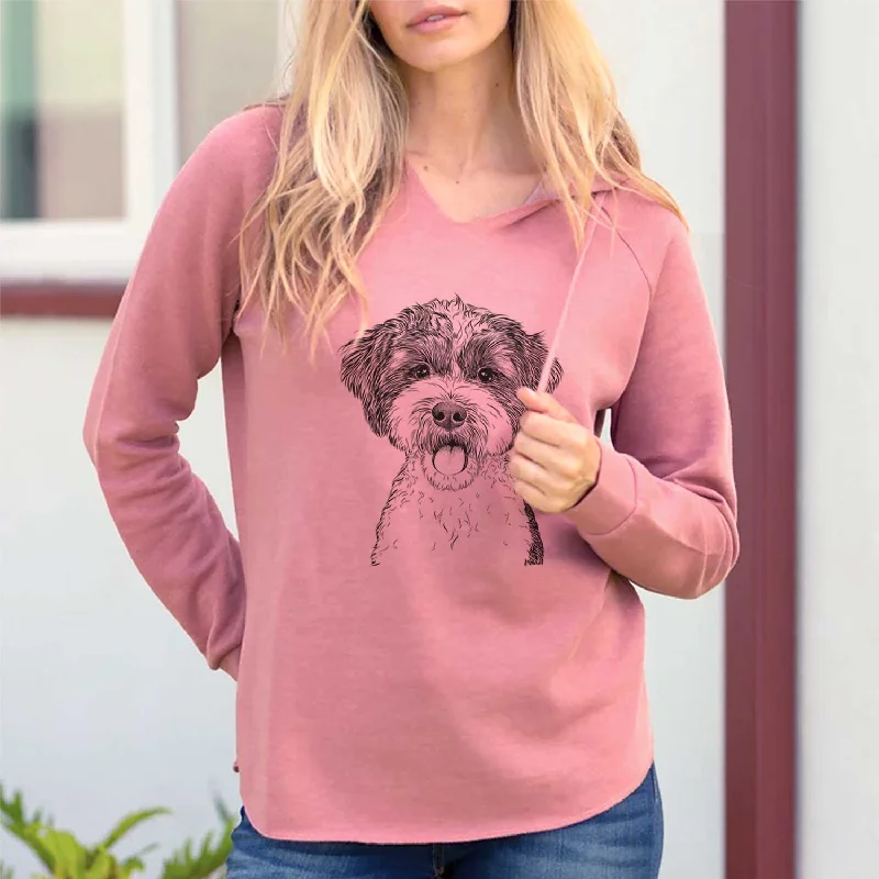 Bella the Cockapoo - Cali Wave Hooded Sweatshirt Hoodie with Hem Detail Decorative Unique Bella the Cockapoo - Cali Wave Hooded Sweatshirt Hoodie with Hem Detail Decorative Unique