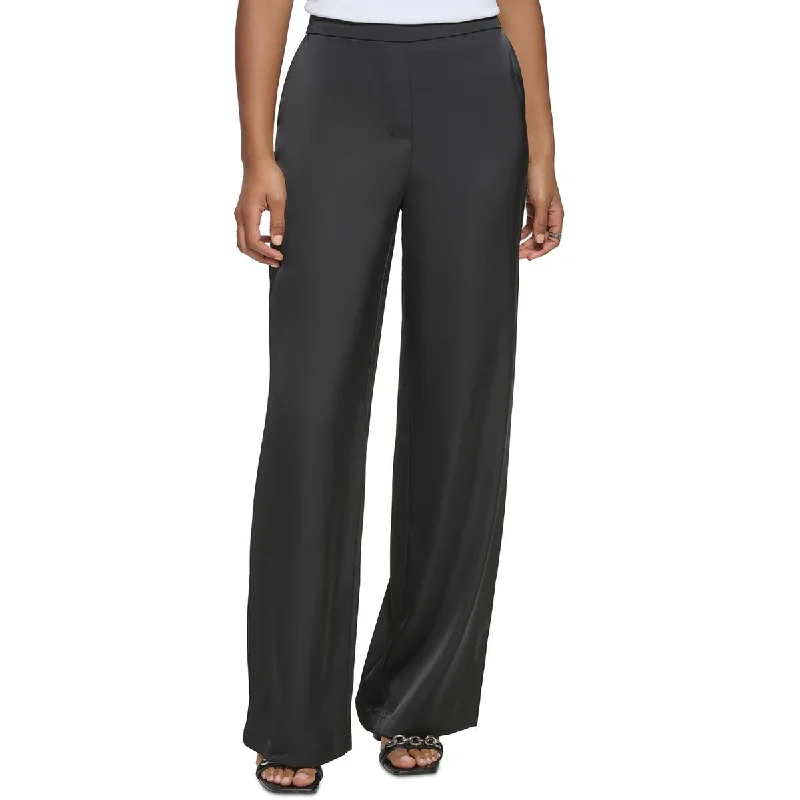 Calvin Klein Womens Palazzo Flared Wide Leg Pants Comfy Cargo Trousers
