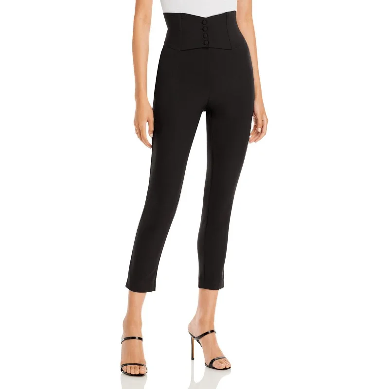Bardot Womens  Corset Knit High Rise Dress Pants Casual Plaid Pants
