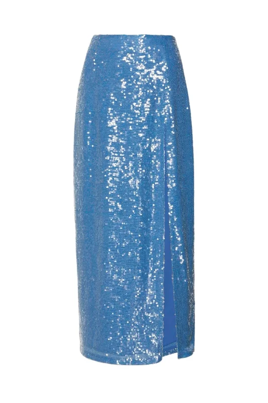 High Waist Slit Skirt | Sequin Viscose chiffon skirt floaty