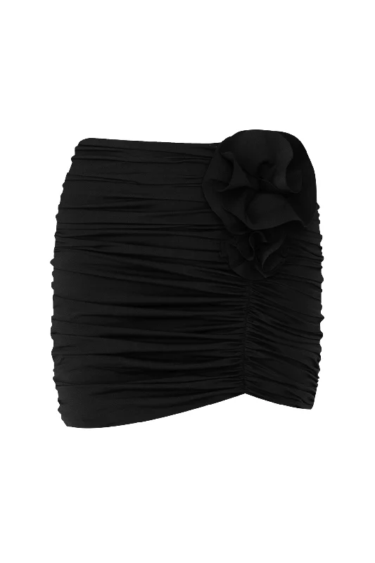 Margua Skirt | Black silk skirt elegant