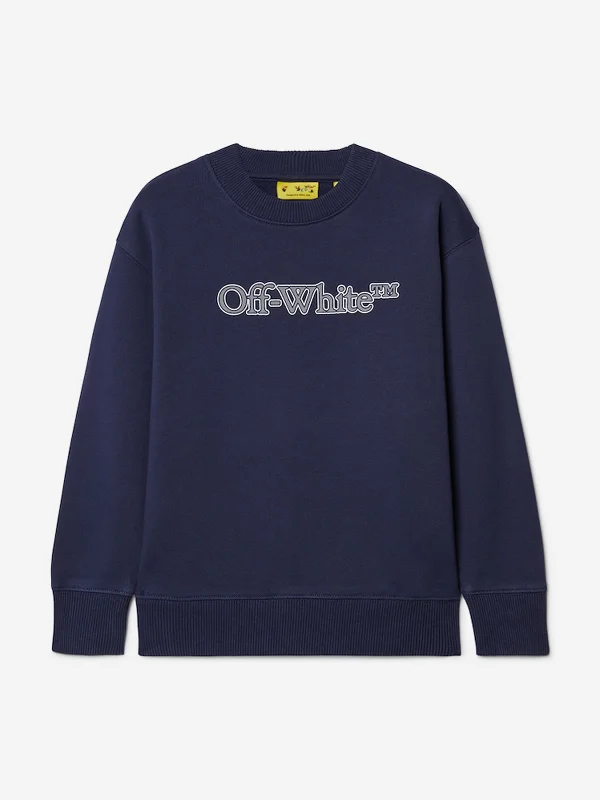 Kids Big Bookish Sweatshirt in Blue Hoodie with Drawcord Adjustable Secure