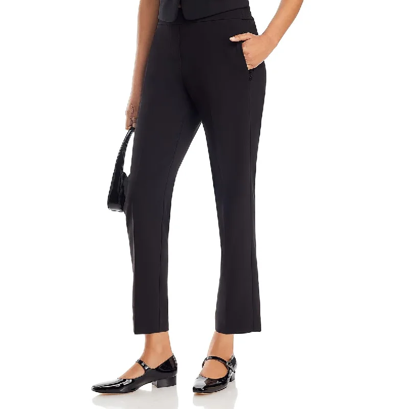 T Tahari Womens Stretch Work Wear Straight Leg Pants Lightweight Linen Pants
