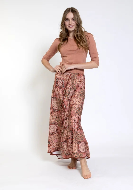 Nova Print Front Ruffle Skirt wrap skirt elegant