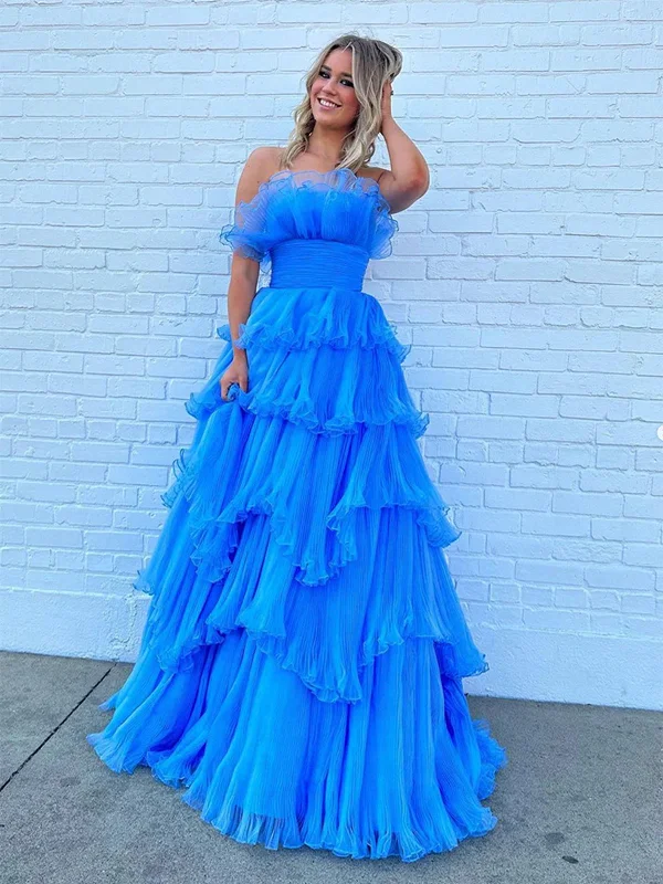 Blue Layered High Low Long Prom Dresses, Blue Layered High Low Long Formal Evening Dresses sweetheart Neckline Romantic Blue Layered High Low Long Prom Dresses, Blue Layered High Low Long Formal Evening Dresses sweetheart Neckline Romantic