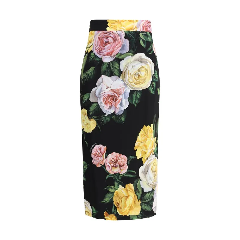 Dolce & Gabbana Rose and peony pattern Skirt relaxed fit skirt