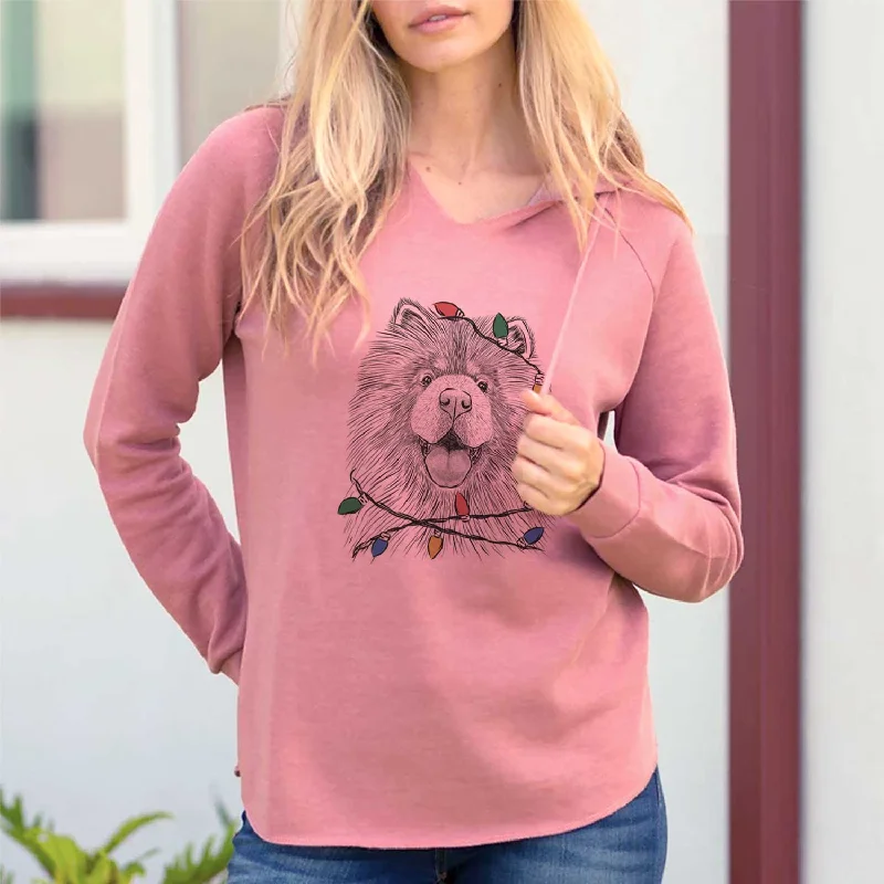 Christmas Lights Charming Charlie the Chow Chow - Cali Wave Hooded Sweatshirt Hoodie with Set-In Sleeves Structured Classic Christmas Lights Charming Charlie the Chow Chow - Cali Wave Hooded Sweatshirt Hoodie with Set-In Sleeves Structured Classic