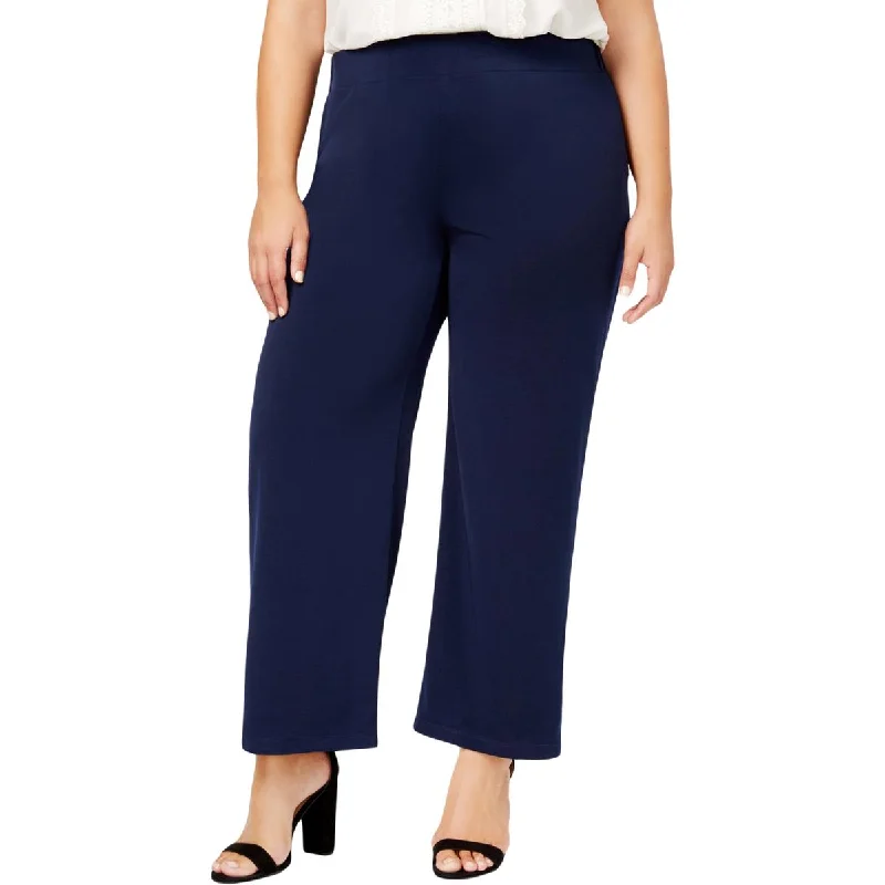 NY Collection Womens Petite Pull On Wide Leg Pants Stylish Harem Pants