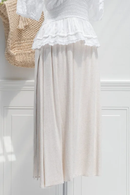 Helena Linen Midi Skirt velvet skirt sumptuous