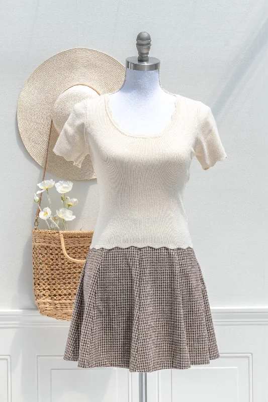 Charlotte Houndstooth Mini Skirt cashmere skirt rich