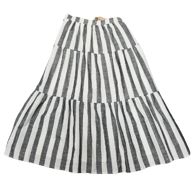 Coco Striped Tiered Skirt linen skirt relaxed