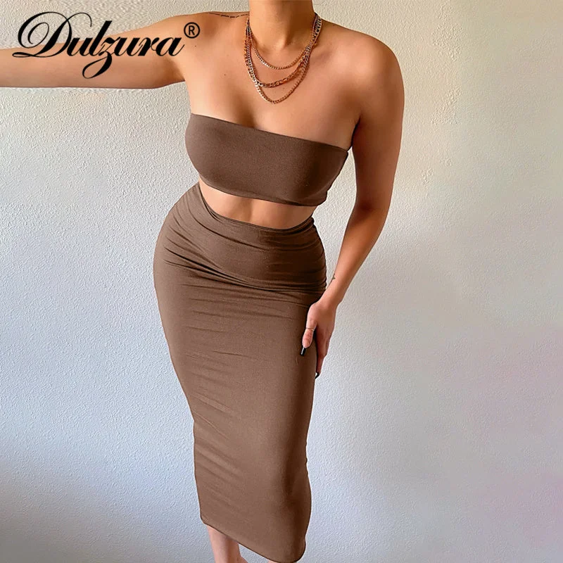 Bodycon Tube Skirt Set linen skirt natural