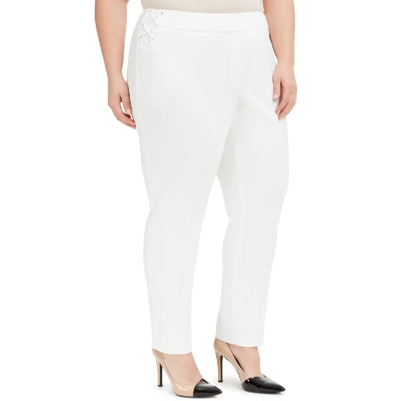 Calvin Klein Womens Plus Pull On Lace-Up Pants Casual Track Pants