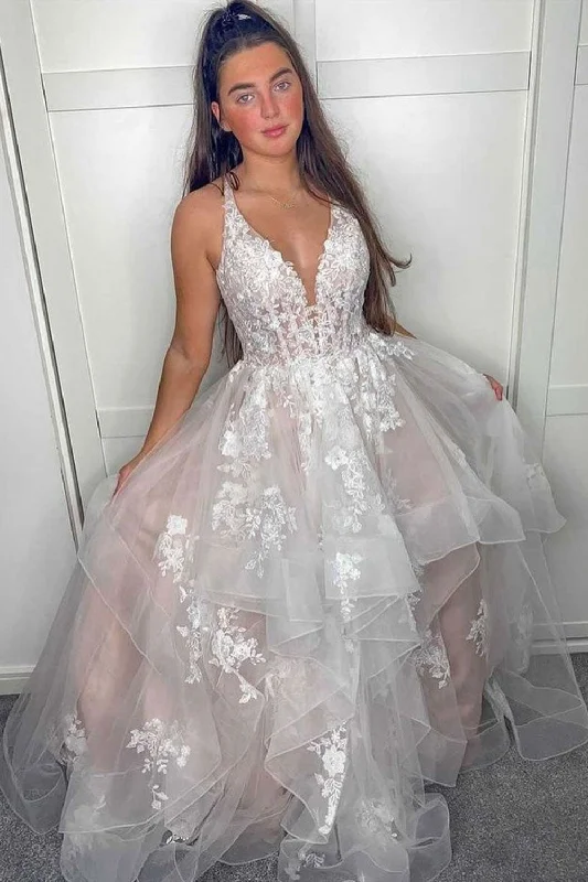 V Neck A Line Lace Appliques Long Prom Dress Formal Party Dress Evening Dress OK1274 Tunics Leisure comfortable V Neck A Line Lace Appliques Long Prom Dress Formal Party Dress Evening Dress OK1274 Tunics Leisure comfortable