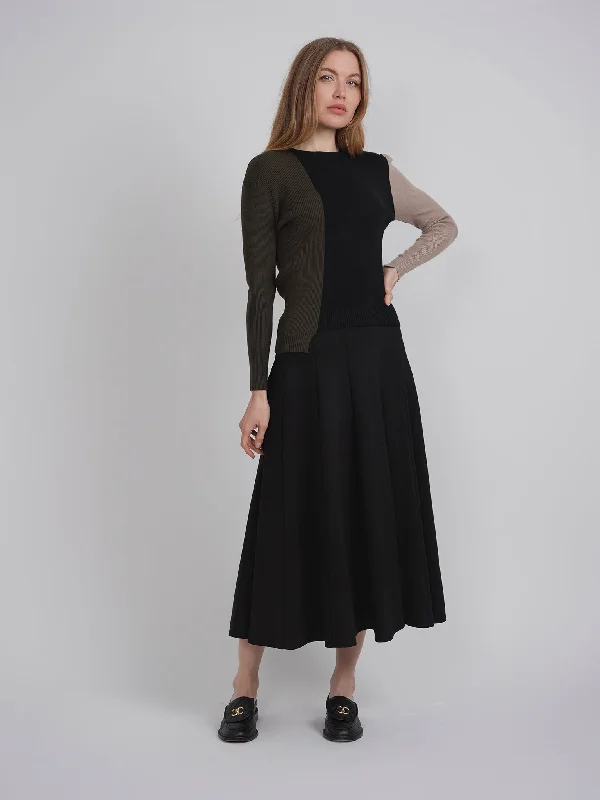 Midi Panel Ponte Skirt silk skirt lustrous