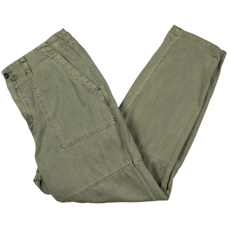 Cloth & Stone Womens High Rise Cuffed Cargo Pants Casual Sweatpants Style