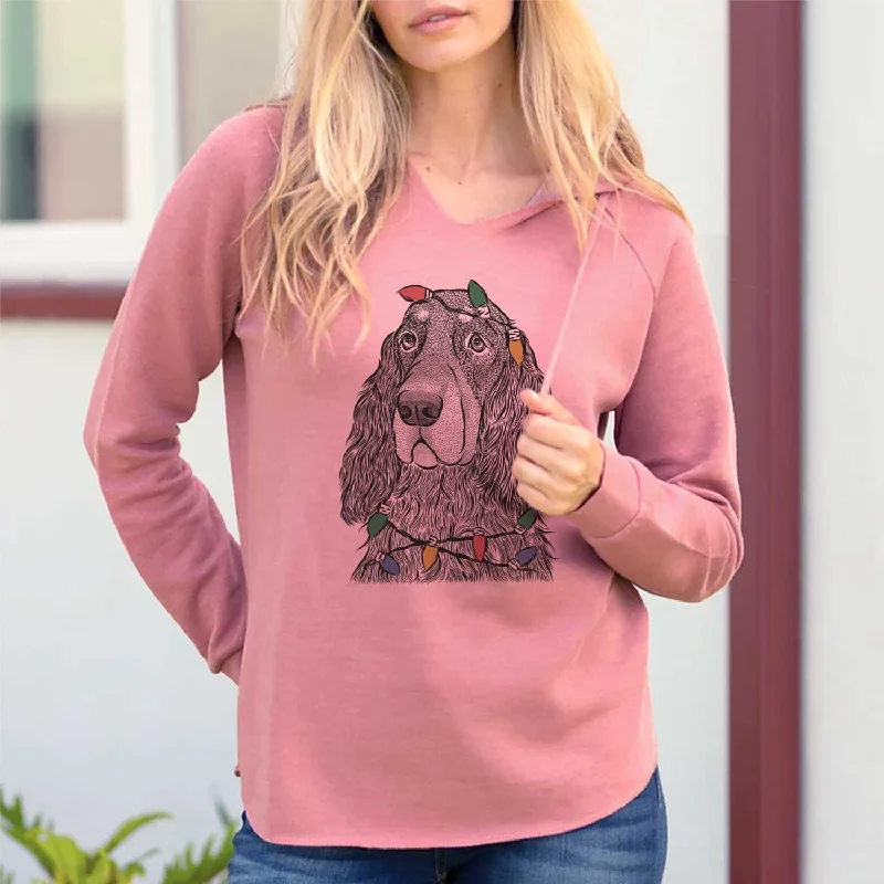Christmas Lights Stormy the Gordon Setter - Cali Wave Hooded Sweatshirt Hoodie with Drop Shoulder Relaxed Streetwear Christmas Lights Stormy the Gordon Setter - Cali Wave Hooded Sweatshirt Hoodie with Drop Shoulder Relaxed Streetwear