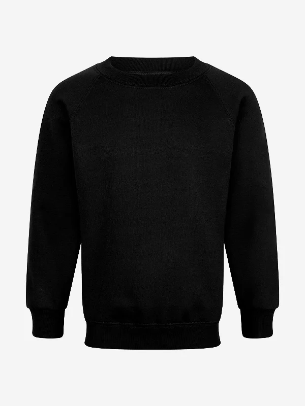 Zeco Kids School Crew Neck Sweatshirt in Black Hoodie with Hidden Zipper Minimalist Clean Zeco Kids School Crew Neck Sweatshirt in Black Hoodie with Hidden Zipper Minimalist Clean