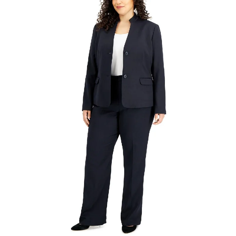 Le Suit Womens Plus Knit Solid Dress Pants Slim Fit Casual Pants