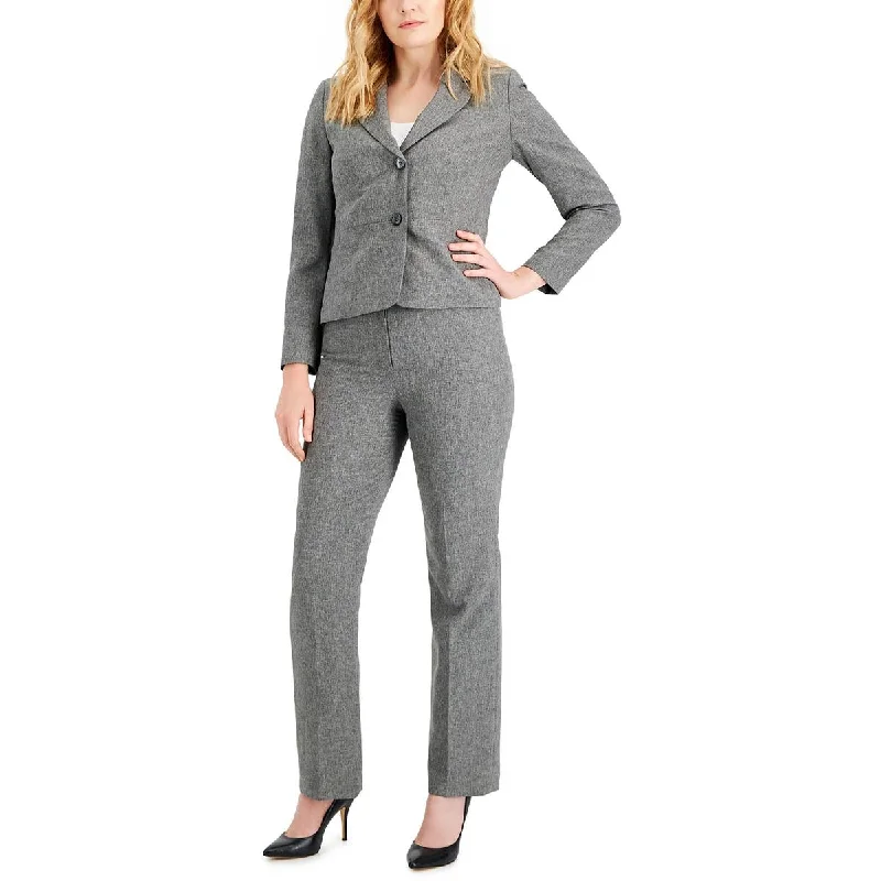 Le Suit Womens Petites Woven Pattern Dress Pants High-Waist Jogger Pants