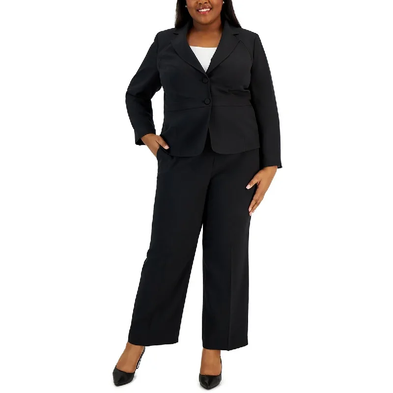 Le Suit Womens Plus Knit Wide Leg Dress Pants Comfortable Jogger Trousers