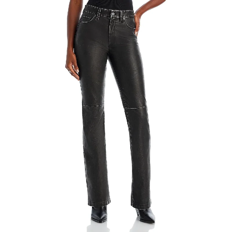 [BLANKNYC] Womens Faux Leather Straight Leg High-Waisted Pants Classic Pleated Pants