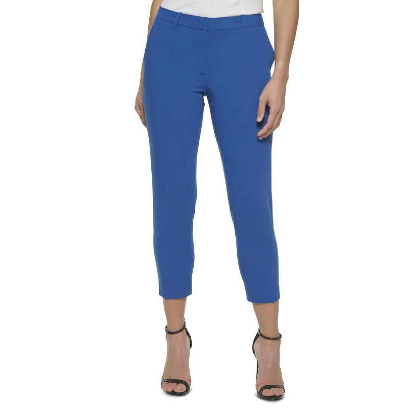 DKNY Womens Petites Dressy Pull On Ankle Pants Chic Wool Trousers