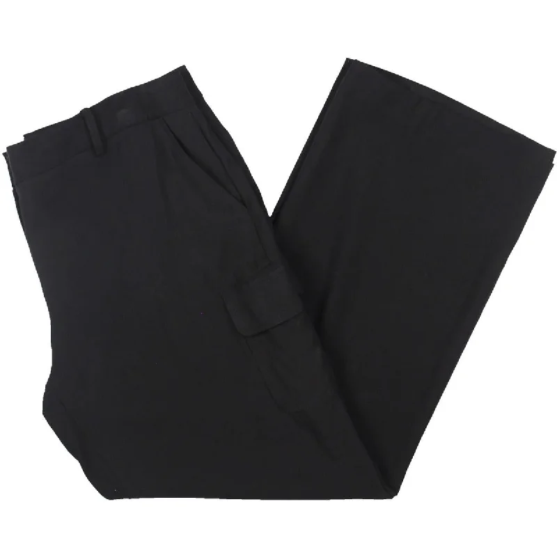 DKNY Womens Petites Mid Rise Business Straight Leg Pants Soft Stretch Pants