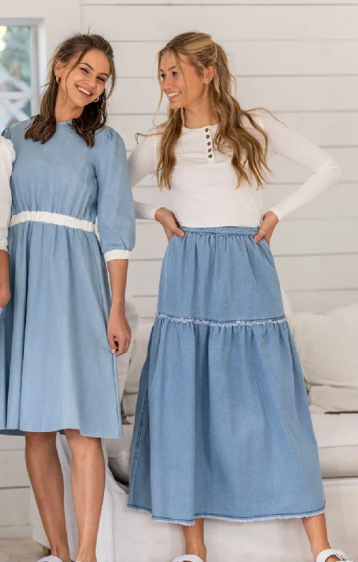 Udel Maxi Tiered Skirt linen skirt breathable