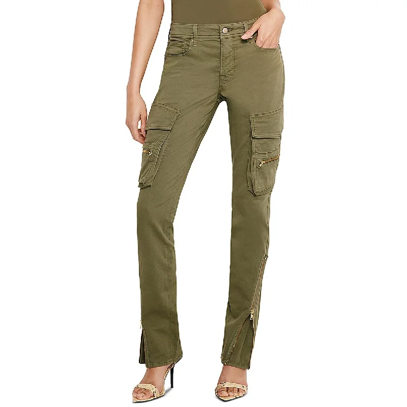 Good American Womens Skinny Ankle Cargo Pants Trendy Velvet Pants