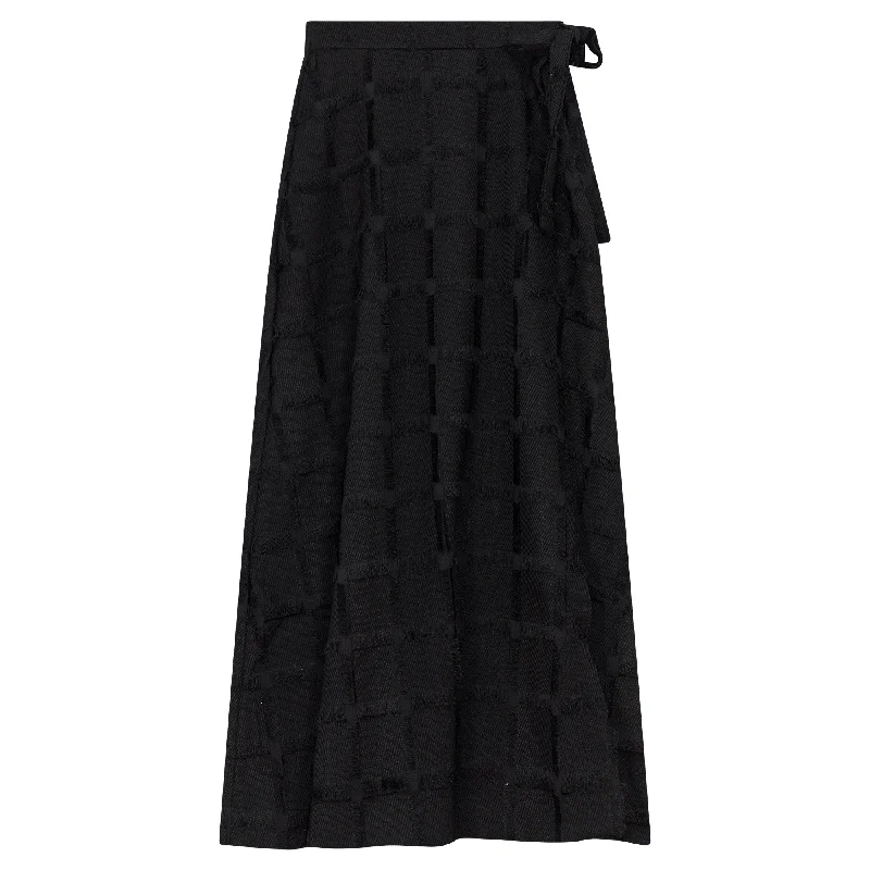 Noni Woven Fringe Wrap Skirt chiffon skirt flowing